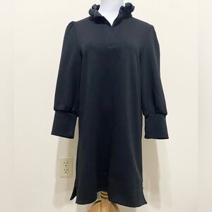 Pomander Place Tuckernuck Charlotte Terry Black Ruffle Shift Dress